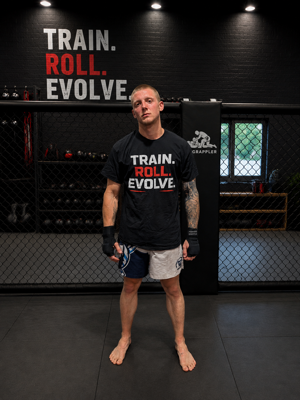 Train. Roll. Evolve. Tee | Motivational Fitness Shirt